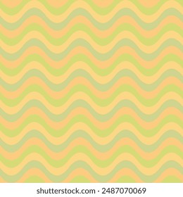 green yellow blue orange waves. retro repetitive background. vector seamless pattern. vanilla fabric swatch. wrapping paper. continuous design template for textile, home decor, linen, apparel