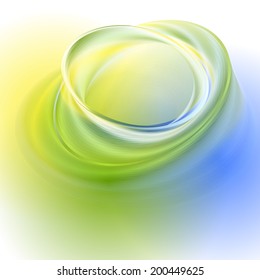 Green yellow blue vector abstract background with light circles and shadows
