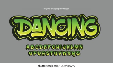 Green And Yellow Bold Brush Graffiti Typography