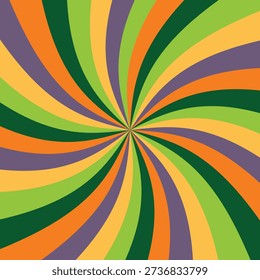 Green yellow bold spiral background. 70s Sci-Fi Paperback Style
