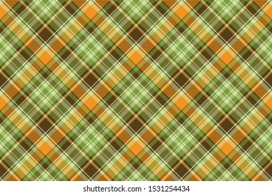 Green yellow check background seamless pattern. Vector illustration.