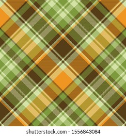 Green yellow check background seamless pattern. Vector illustration.
