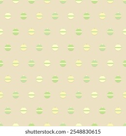 green and yellow christmas balls. winter repetitive background. vector seamless pattern. fabric swatch. wrapping paper. design template for textile, home decor