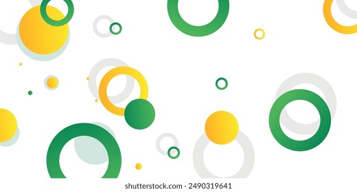 Green and yellow circle banner background. Vector abstract graphic design banner pattern background template.