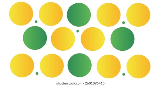 Green and yellow circle banner background. Vector abstract graphic design banner pattern background template.