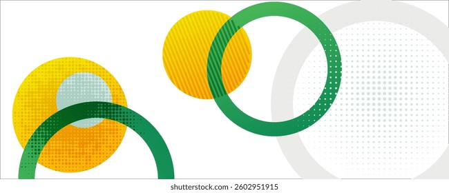 Green and yellow circle banner background. Vector abstract graphic design banner pattern background template. vector