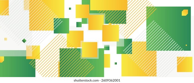 Green and yellow circle banner background. Vector abstract graphic design banner pattern background template.
