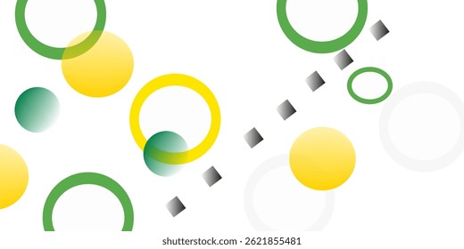 Fondo de Anuncio de círculo verde y amarillo. Plantilla de fondo de patrón de Anuncio de Diseño gráfico abstracto de Vector.