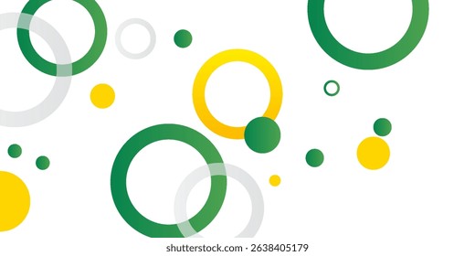 Green and yellow circle banner background. Vector abstract graphic design banner pattern background template.
