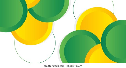 Green and yellow circle banner background. Vector abstract graphic design banner pattern background template.
