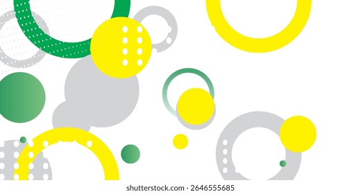 Green and yellow circle banner background. Vector abstract graphic design banner pattern background template.
