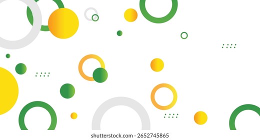 Fondo de Anuncio de círculo verde y amarillo. Plantilla de fondo de patrón de Anuncio de Diseño gráfico abstracto de Vector.
