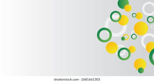 Fondo de Anuncio de círculo verde y amarillo. Vector abstracto.