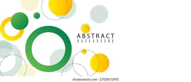 Fondo de Anuncio de círculo verde y amarillo. Plantilla de fondo de patrón de Anuncio de Diseño gráfico abstracto de Vector. traje para negocios, Anuncios