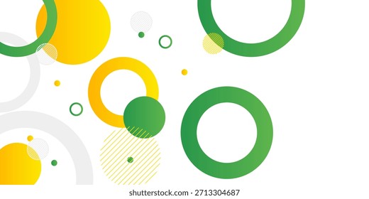 Fondo de Anuncio de círculo verde y amarillo. Plantilla de fondo de patrón de Anuncio de Diseño gráfico abstracto de Vector.