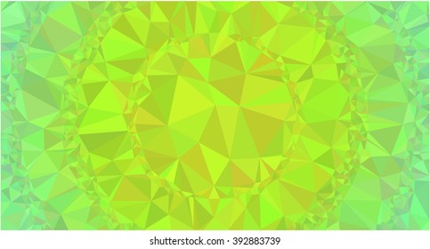 Green Yellow Circle Low Poly Pattern