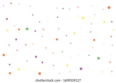 Green and yellow circles confetti falling on transparent background. Round, dot vector background. Abstract colorful confetti flying in the air. Vector holiday illustration with circles confetti.