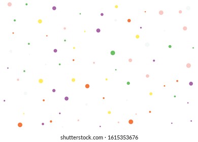 Green and yellow circles confetti falling on transparent background. Round, dot vector background. Abstract colorful confetti flying in the air. Vector holiday illustration with circles confetti.