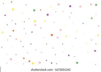 Green and yellow circles confetti falling on transparent background. Round, dot vector background. Abstract colorful confetti flying in the air. Vector holiday illustration with circles confetti.