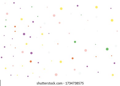 Green and yellow circles confetti falling on transparent background. Round, dot vector background. Abstract colorful confetti flying in the air. Vector holiday illustration with circles confetti.
