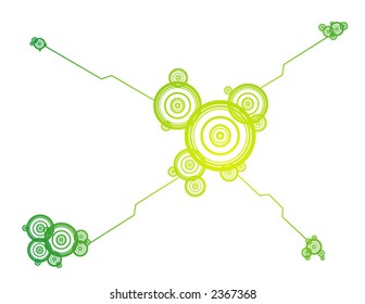 a green and yellow circuit