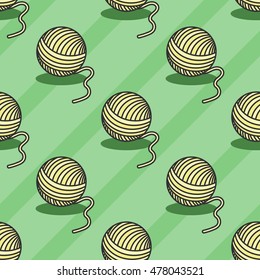 Green and yellow clew pattern. Seamless vector illustration. Pattern can be used as wrapping paper, background, fabric, web page backdrop, wallpaper and more