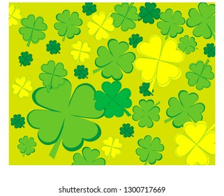 green and yellow clover pattern on yellow background