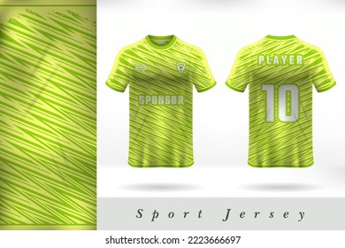 Green yellow color football jersey uniform template design
