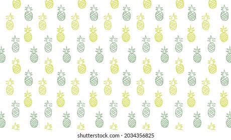 Green and yellow color pineapple color