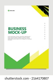 Green and yellow colored vector cover with mesh gradient decoration. Suitable for annual report, business proposal, company profile, and product catalog.