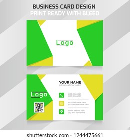 Green and yellow colour business card 