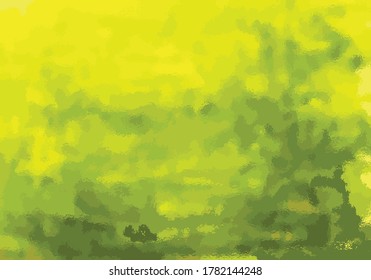 green & yellow combination watercolor background, Hand-painted green watercolor background