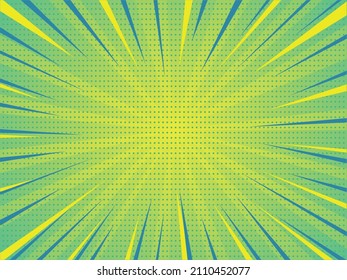 Green and Yellow Comic Retro Background Design Vector Illustration.