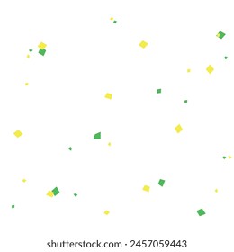 Green and Yellow Confetti. Vector for Big Competitions. Brazil and Australia Colors