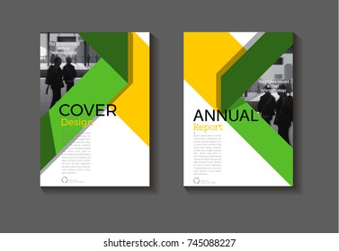 green and yellow cover design modern book cover abstract Brochure cover  template,annual report, magazine and flyer layout Vector a4