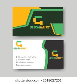 Green yellow creative business card for corporate company