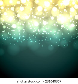 Green and yellow dark vintage bokeh vector background.