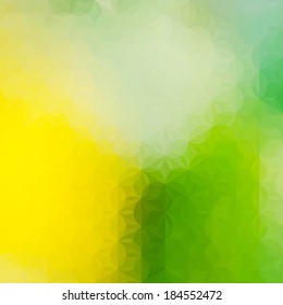 Green and yellow defocused background with geometric ornament