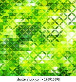 Green and yellow defocused background with geometric ornament. Eps10