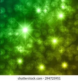 green yellow Defocused Light, Flickering Lights, Vector abstract festive background with bokeh defocused lights. star.