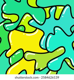 Green and yellow doodle abstract background design