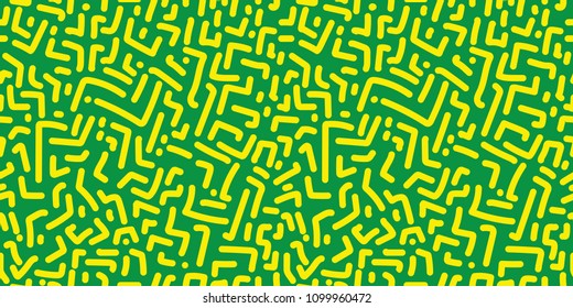 green and yellow doodle seamless pattern 