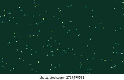 Puntos verdes y amarillos esparcidos sobre un fondo verde oscuro