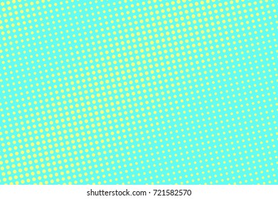 Green and yellow dotted halftone vector background. Vivid halftone banner template. Vintage dotted pattern. Abstract dotted backdrop. Pop art design. Grungy halftone texture. Blue design background.