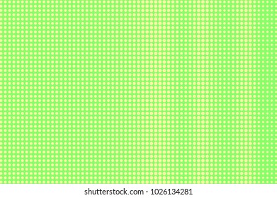Green yellow dotted halftone. Vertical rough dotted gradient. Half tone vector background. Abstract vivid texture. Yellow ink dot on green backdrop. Modern pop art design template. Halftone texture
