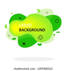 Green and yellow flat style abstract vector banner isolated. Modern geometric liquid form. Modern template. Template for the design for logo, flyer, presentation etc. Vector illustration