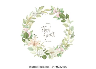 green and yellow floral wreath illustration