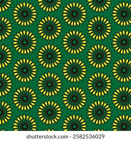 green yellow flowers pattern design