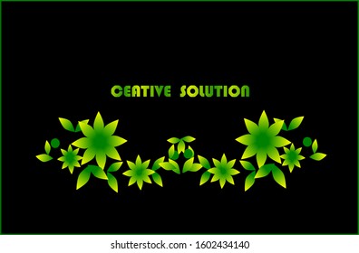 green, yellow flowers. vector background illustration can create web, business brochures and social media.