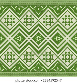 green and yellow geometric ethnic pattern design for background or wallpaper seamless pattern. Design for fabric, curtain, background, carpet, wallpaper, clothing, wrapping,Vector illustration